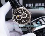 Swiss Copy Cartier Moonphase SS Watch Black Dial
